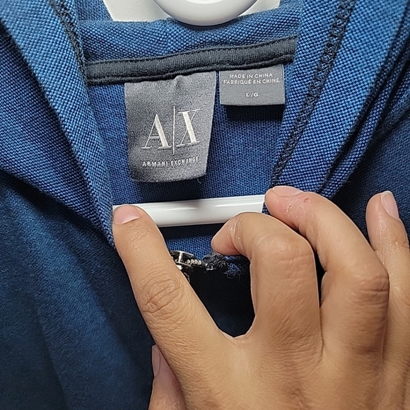 Armani Exchange Mens Full Zip Hoodie Black/Blue Soft Comfort Designer Large - Picture 4 of 5